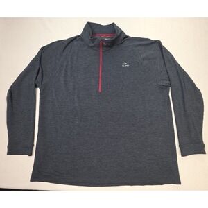 LL Bean Jacket Mens 3XLT Tall Gray Adventure Grid Fleece 1/4 Zip LIMITED USE